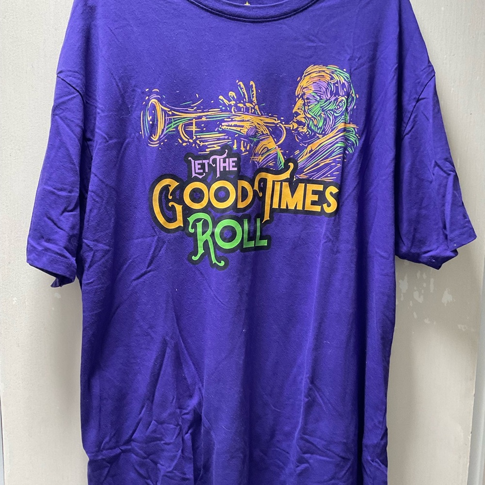 Purple Graphic Tee - Let the Good Times Roll